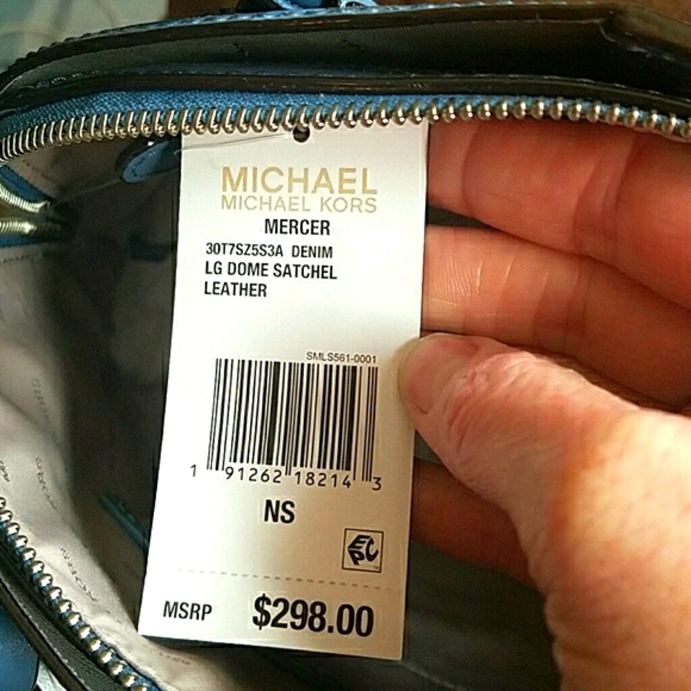 Michael Kors dome satchel patent leather denim blue - Picture 7 of 9